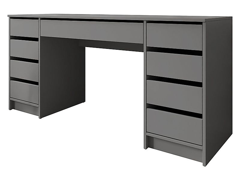 MIRJAN24 Schreibtisch Ada Bis (mit neun Schubladen), 154x55x76 cm, Schwarze günstig online kaufen