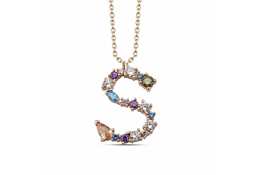 dKeniz Kette mit Anhänger 925/- Sterling Silber rosèvergoldet Buchstabenket günstig online kaufen