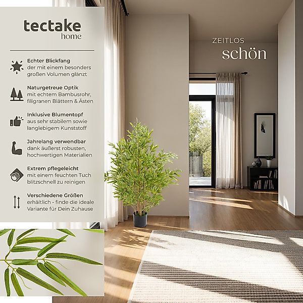 Künstliche Zimmerpflanze Künstlicher Bambusbaum, tectake, Höhe günstig online kaufen
