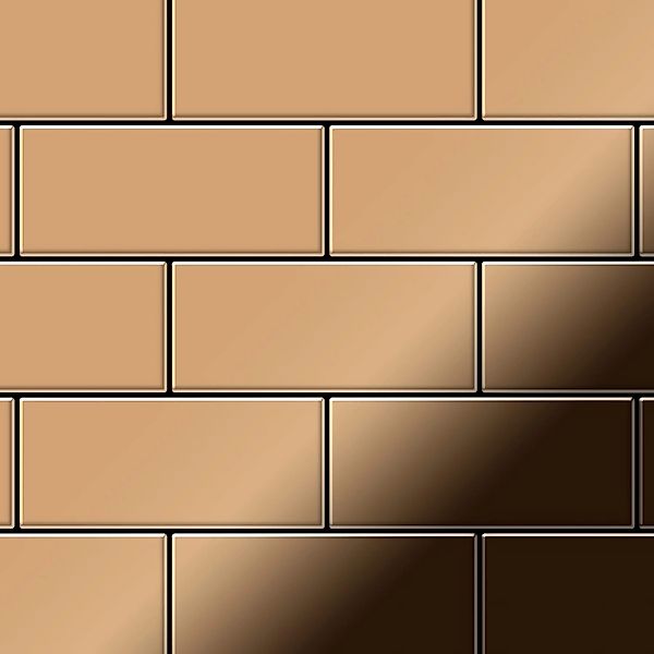 ALLOY Mosaik Fliese Massiv Metall Titan Hochglänzend Kupfer 1,6mm Stark Sub günstig online kaufen