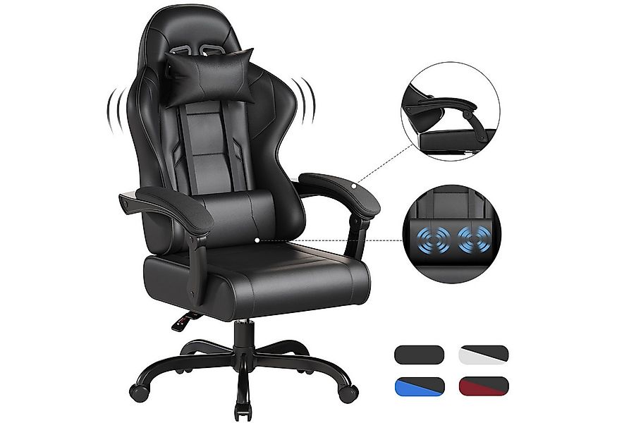 HOMALL Gaming-Stuhl Massage Bürostuhl mit Fußstütze,Kopfstütze Gaming Chair günstig online kaufen