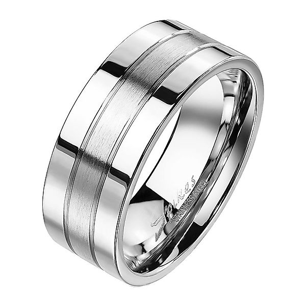 Taffstyle Fingerring Ring Silber gebürstet zweitönig günstig online kaufen