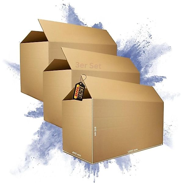 PROREGAL 3x Versandkarton 2-Wellig LxBxH 1200 x 600 x 600 mm Mit Höhenrille günstig online kaufen