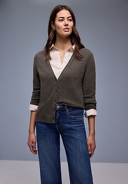 STREET ONE Cardigan mit V-Auschnitt und Rollkante günstig online kaufen