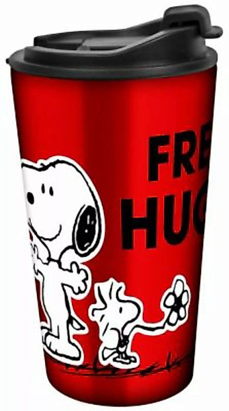 Geda Labels Coffee to go Becher Peanuts Free Hugs 350ml Kaffeebecher bunt günstig online kaufen