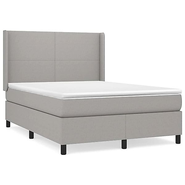 vidaXL Boxspringbett mit Matratze Hellgrau 140x190 cm Stoff1394749 günstig online kaufen