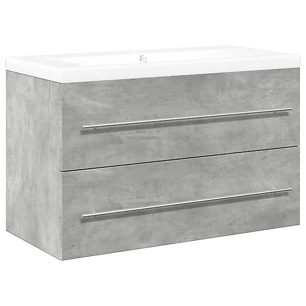 vidaXL Badezimmer-Set 2-tlg. Badmöbel-Set Betongrau Holzwerkstoff, günstig online kaufen