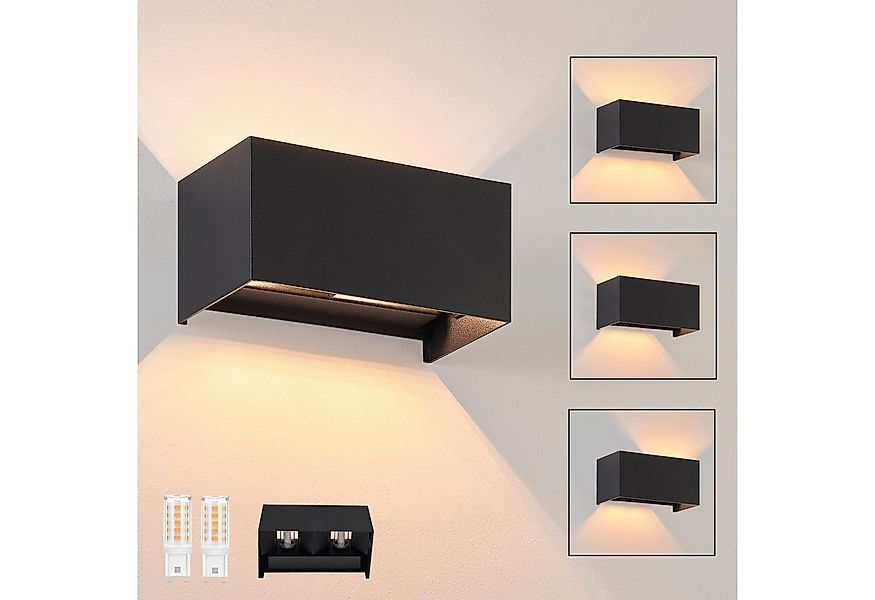 Nettlife LED Wandleuchte Schwarz Up und Down Außenlampe Garten Aussen Lampe günstig online kaufen