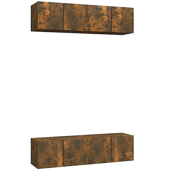 furnicato TV-Schrank TV-Wandschränke 4 Stk. Räuchereiche 60x30x30 cm Holzwe günstig online kaufen
