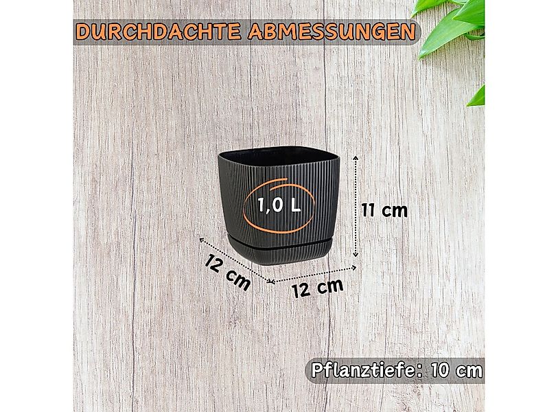 Engelland Blumentopf Pflanztopf mit Drainagesystem & Untersetzer (12 x 12 c günstig online kaufen