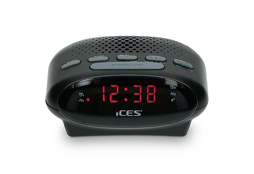 Lenco Radiowecker ICR-210 Black modernes Uhrenradio mit LED Display & Batte günstig online kaufen