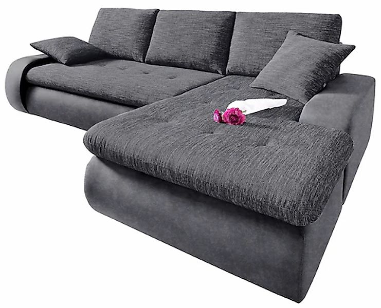 TRENDMANUFAKTUR Ecksofa »Indie, modern und bequem, Materialmix, L-Form«, wa günstig online kaufen