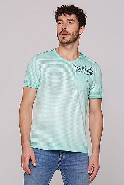 CAMP DAVID V-Shirt mit offenen Kanten günstig online kaufen