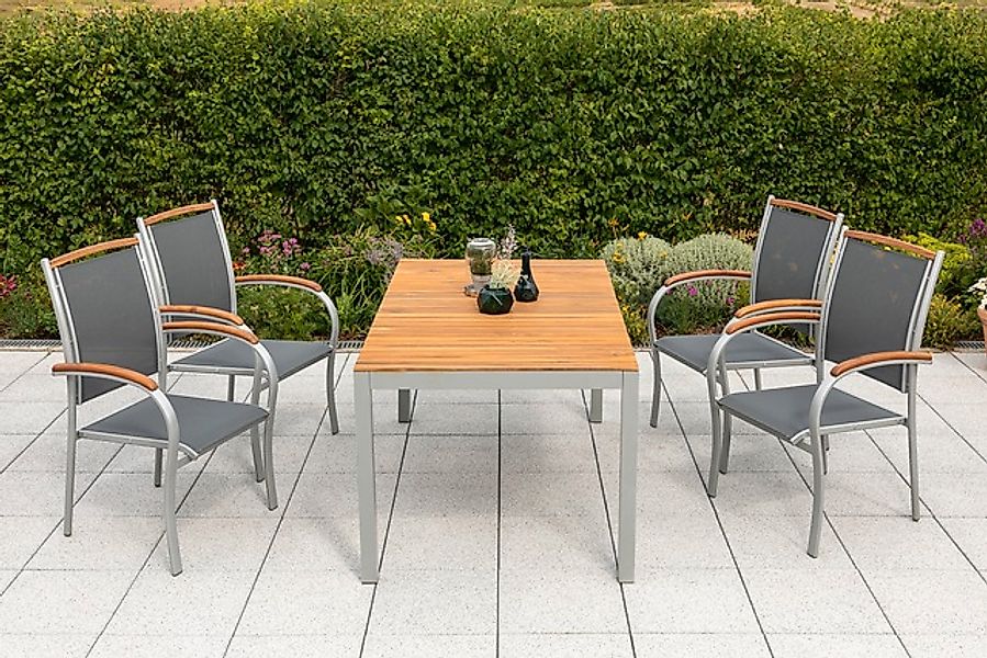 MERXX Garten-Essgruppe »»Siena«« Set, Armlehnen und Rückenabschluss aus geö günstig online kaufen