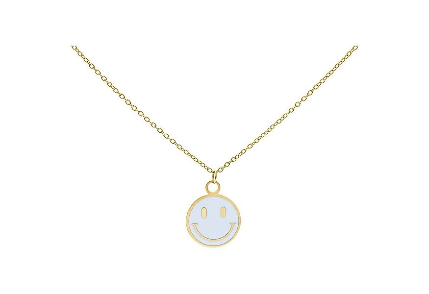 Wildcat Kette mit Anhänger Little White Smiley Kette - Gold, Chirurgenstahl günstig online kaufen