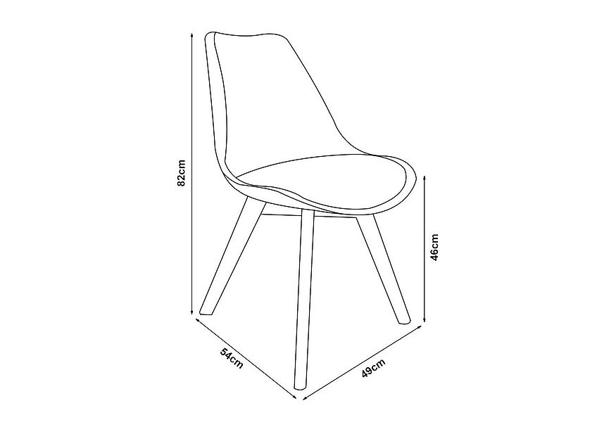 en.casa Esszimmerstuhl (Set, 4 St), »Fläten« mit Massivholzbeinen Kunstlede günstig online kaufen