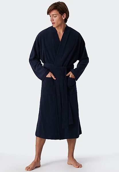 Schiesser Herrenbademantel Feather Terry, Langform, Baumwoll-Mix, Schalkrag günstig online kaufen