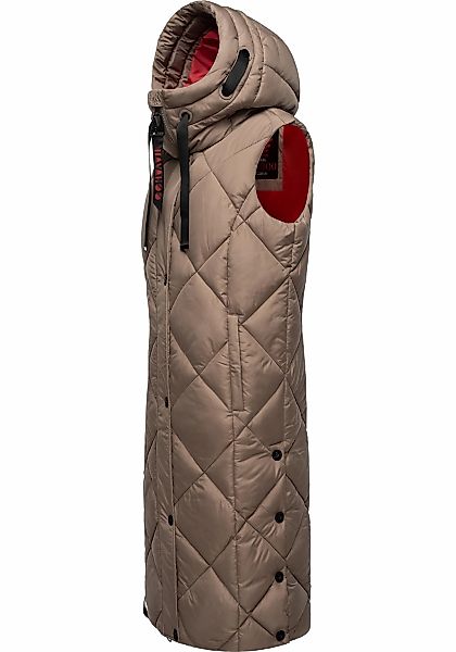 Navahoo Steppweste "Schnuckel", warme Damen Outdoor-Weste lang mit Kapuze günstig online kaufen