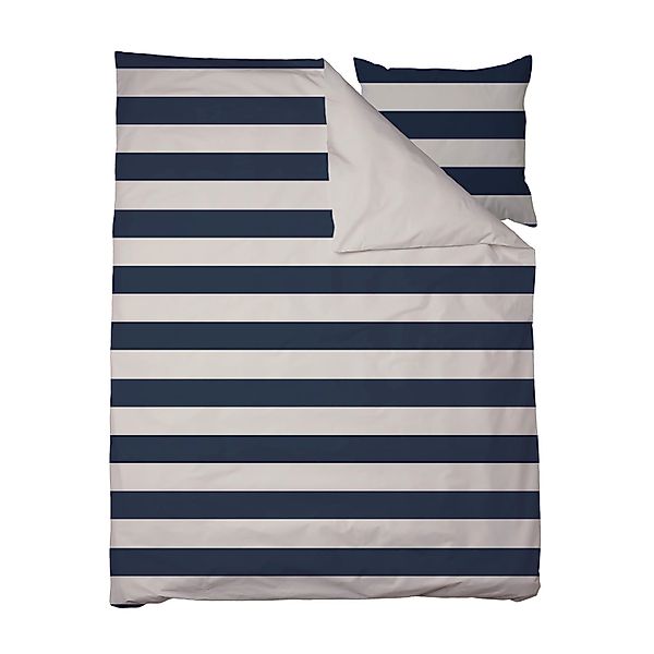 Bettwäsche dormabell Satin 5311001 Streifen wende blau beige 135x200 günstig online kaufen