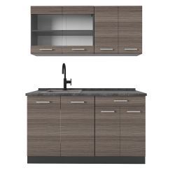 Vicco Küchenzeile R-Line, Edelgrau/Anthrazit, 140 cm, günstig online kaufen