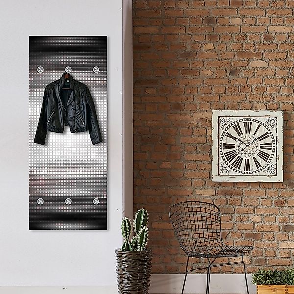 queence Garderobenleiste »Abstrakte Vierecke« mit 6 Haken, 50 x 120 cm günstig online kaufen
