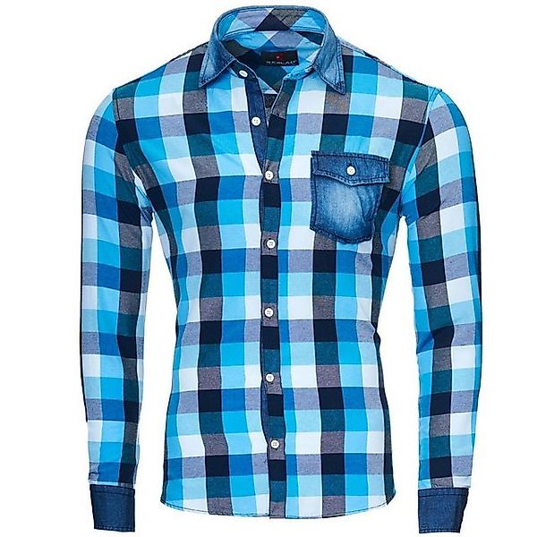 Reslad Langarmhemd Reslad Herren Hemd Karo Vintage Look RS-7204 kariertes H günstig online kaufen