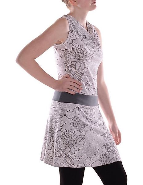 Vishes Sommerkleid Damen A-Linie Baumwolle Blumen-Muster Wasserfall-Ausschn günstig online kaufen
