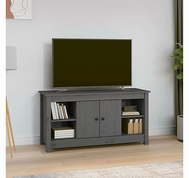 furnicato TV-Schrank Grau 103x36,5x52 cm Massivholz Kiefer günstig online kaufen