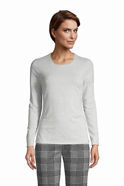 Shirt aus Baumwoll/Modalmix in Petite-Größe, Damen, Größe: L Petite, Schwar günstig online kaufen