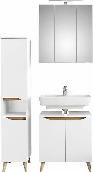Saphir Badmöbel-Set »Quickset 3-teilig, Waschbeckenunterschrank mit LED-Spi günstig online kaufen