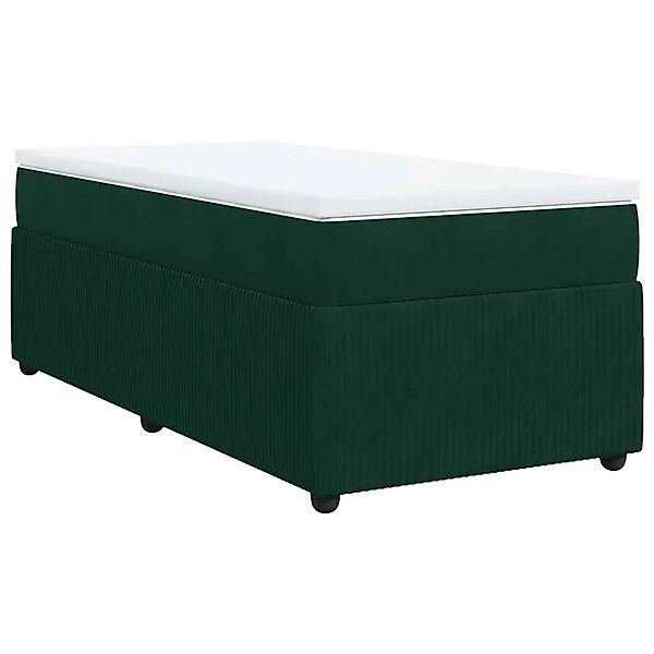 vidaXL Boxspringbett mit Matratze Dunkelgrün 90x200 cm Samt 3285617 günstig online kaufen