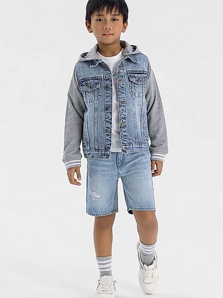 MINOTI Jeansjacke Jeansjacke mit Ärmel und Kapuze aus Sweat Stoff  (2y-14y) günstig online kaufen