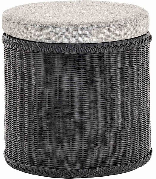 Krines Home Wäschekorb Rattan Sitzhocker mit Stauraum Rund Badhocker Sitz g günstig online kaufen
