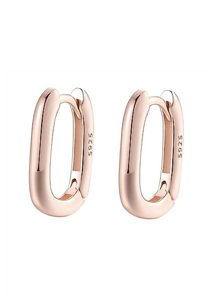 Hey Happiness Paar Creolen Oval und Eckig, Silber 925er (2-tlg), Damen Silb günstig online kaufen