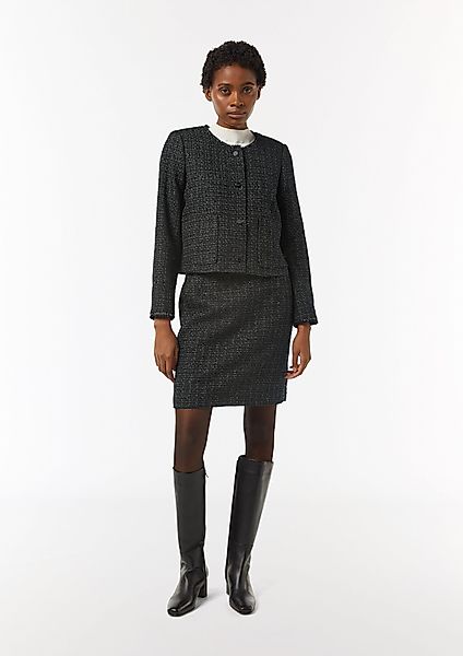 comma Minirock Kurzer Bouclé-Rock mit Glitzergarn günstig online kaufen