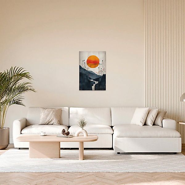 A.S. Création Leinwandbild "Skandi Sunset - Wandbild Orange Blau Keilrahmen günstig online kaufen