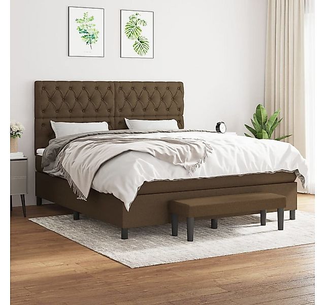 vidaXL Boxspringbett Boxspringbett mit Matratze und Fusshocker Stoff (160 x günstig online kaufen