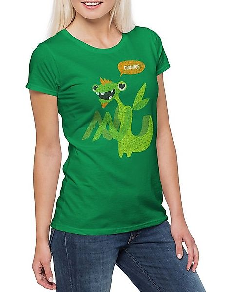 Urban Backwoods Print-Shirt Mantis Dude Damen T-Shirt Fun Geek Nerd Der Dud günstig online kaufen