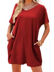 Beluring Shirtkleid Damen T-Shirt-Kleid mit V-Ausschnitt günstig online kaufen