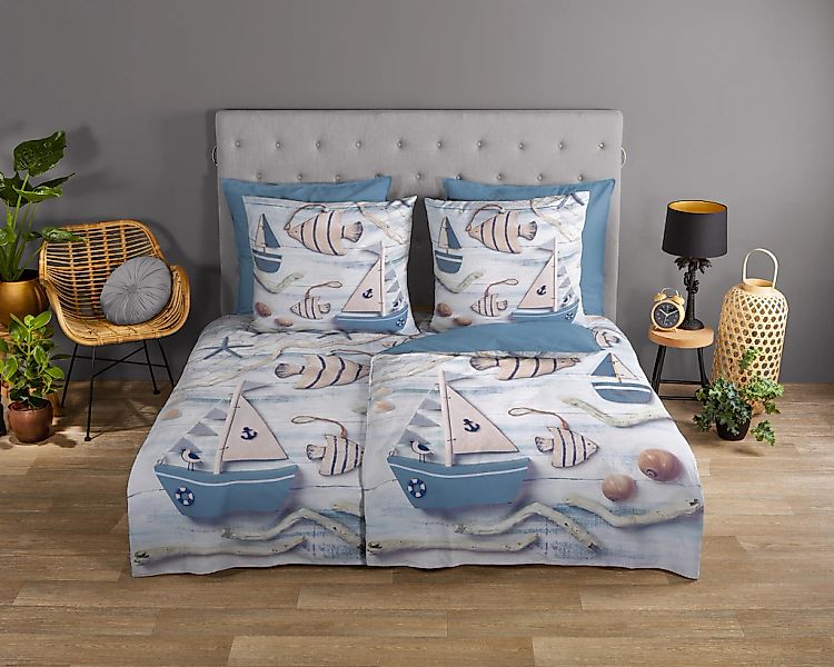 good morning Wendebettwäsche "Maritim" 2 Stk. tlg. Baumwolle, Renforcé, 135 günstig online kaufen