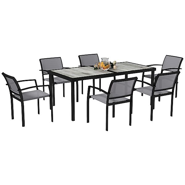 Outsunny Garten-Essgruppe für 6 Personen, Esstisch günstig online kaufen