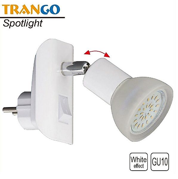 TRANGO LED Steckdosenleuchte, 11-046 LED Steckerlicht in weiß mit Lampensch günstig online kaufen