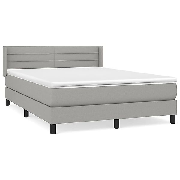 vidaXL Boxspringbett mit Matratze Hellgrau 140x190 cm Stoff 3129785 günstig online kaufen