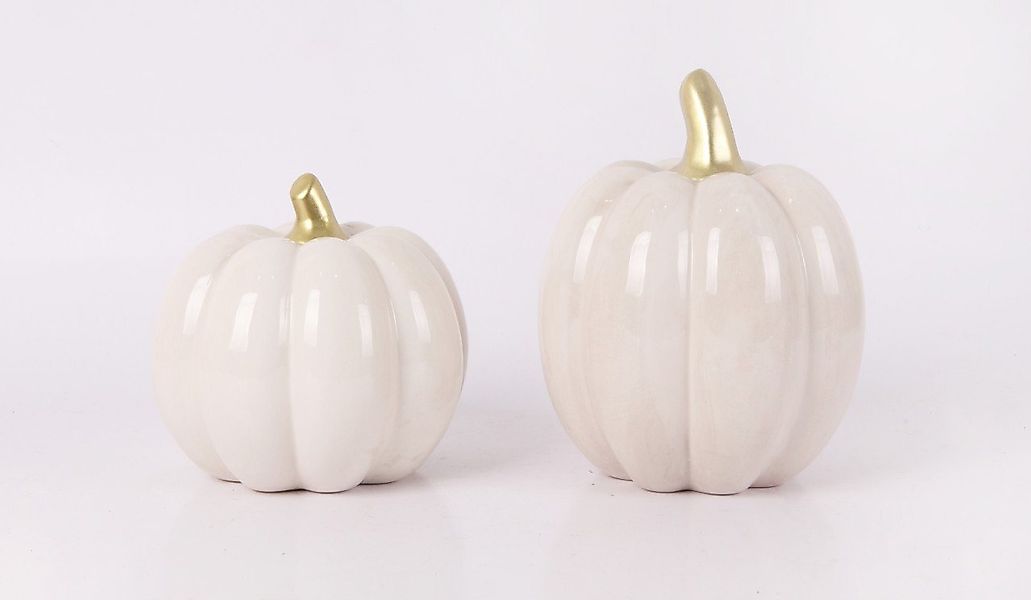 Trend Line Dekofigur Dekofigur Kürbis Keramik Ø 13 x 13 cm off white günstig online kaufen