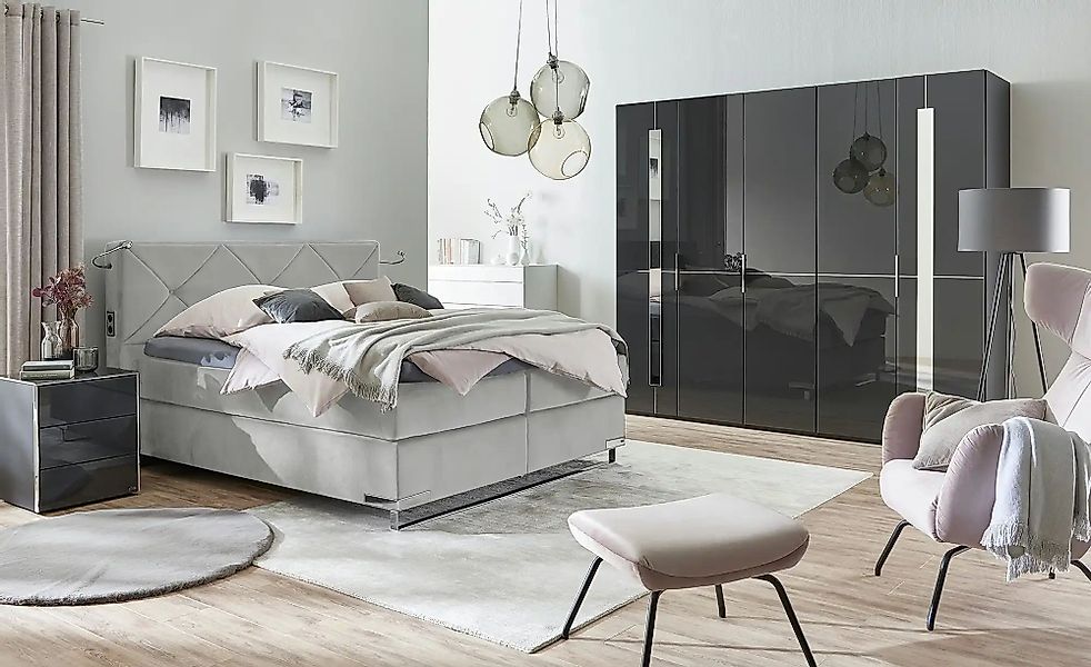 Musterring Boxspringbett Premiumversion Dubai ¦ grau ¦ Maße (cm): B: 197 H: günstig online kaufen