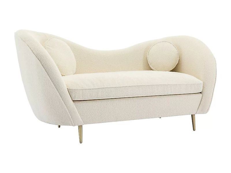 Sofa 2-Sitzer - Bouclé-Stoff - Weiß - ORMARA günstig online kaufen