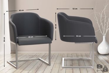 CLP Besucherstuhl Magnus, Freischwinger, Kunstleder-Bezug, Edelstahl günstig online kaufen