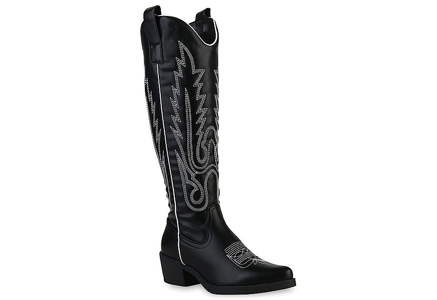 VAN HILL 839569 Cowboystiefel Damen Stiefel Cowboystiefel Stickereien Boots günstig online kaufen