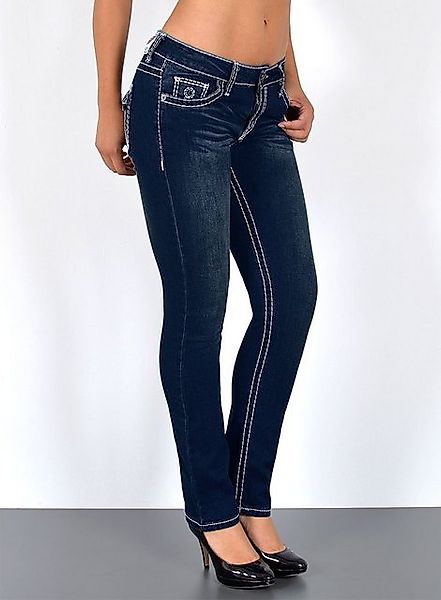 ESRA Straight-Jeans J540 Damen Straight Fit Jeans Hose mit dicker Naht, bis günstig online kaufen