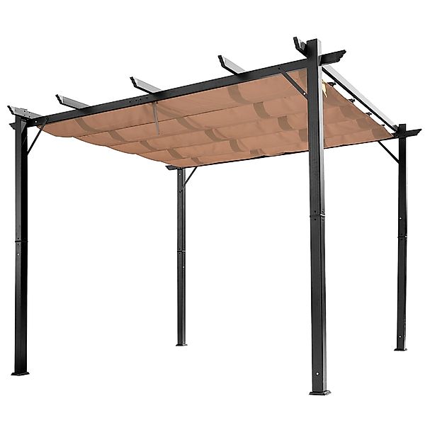 Outsunny Pergola Pavillon 3 x 4 m mit einstellbarem Stoffdach aus Aluminium günstig online kaufen